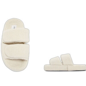 Skin Revolve Slipper S Double Strap Open Toe Sherpa Slipon Minimal Cozy Cream